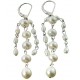 Genuine Pearl String Chandelier Earrings